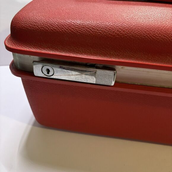 Rare Samsonite Saturn Carry On Hard Luggage Red Retro Beautiful Trendy - Picture 3 of 14